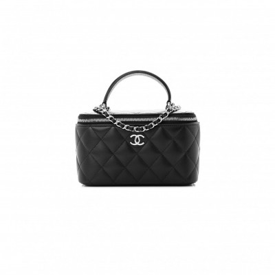 CHANEL SMALL VANITY CASE WITH CHAIN LAMBSKIN QUILTED AP2199 (16*10*8cm)